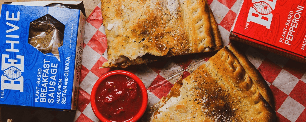 Product photo: The BE-Hive vegan breakfast sausage and plant-based pepperoni
